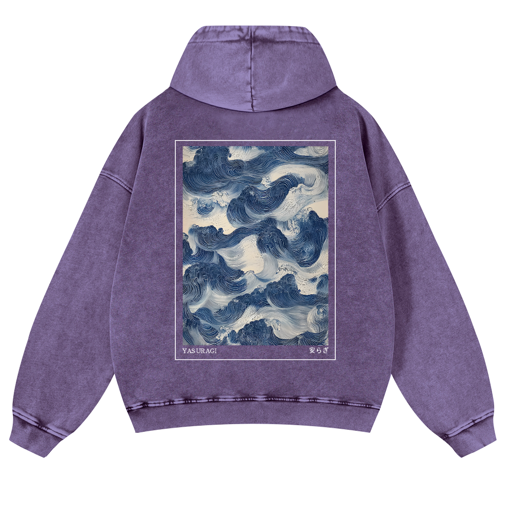 Yasuragi Art Vintage Washed Cotton Back Art Hoodie