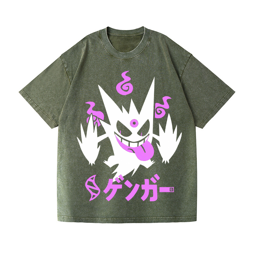 Pokemon Gengar Vintage Wash Japanese Design T-Shirt