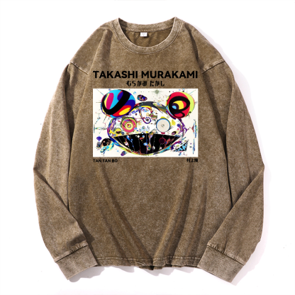 Japan Sunflower Panda TM Vintage Cotton Wash Long-sleeve T-shirt