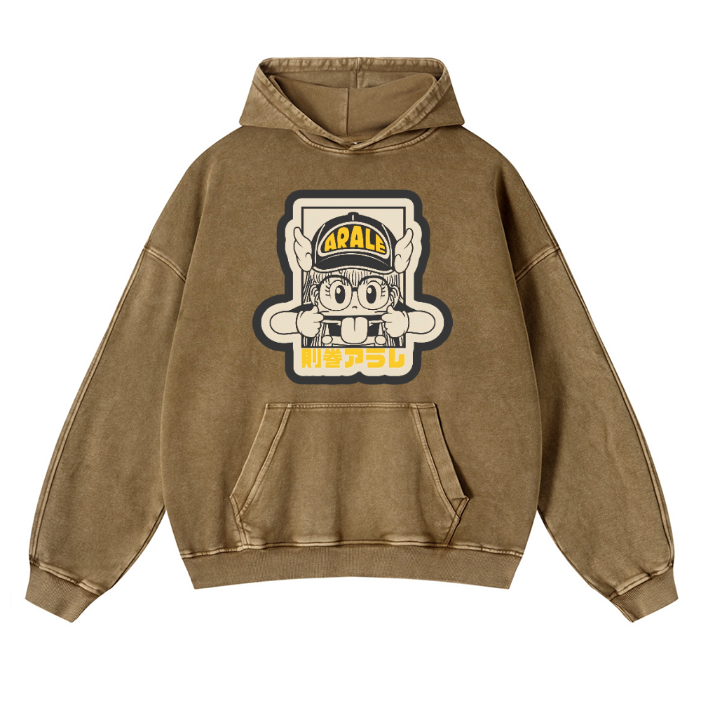 Arale Vintage Washed Thick Cotton Hoodie