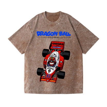 Dragon Ball F1 Racing Car Vintage Wash Japanese Design T-Shirt