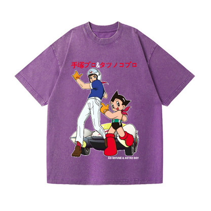Speed Racer Astro Boy Vintage Wash Japanese Design T-Shirt