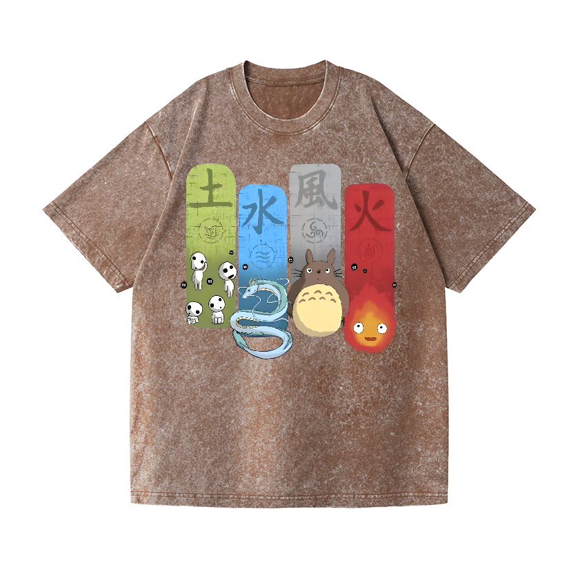 Ghibli Totoro Vintage Wash Japanese Design T-Shirt