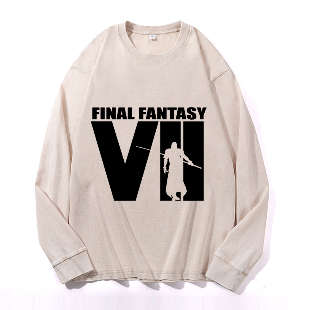 Final Fantasy Vintage Cotton Wash Crewneck Sweatshirt