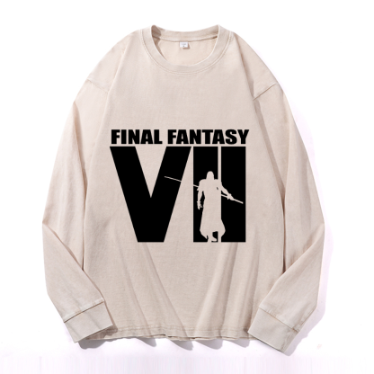 Final Fantasy Vintage Cotton Wash Crewneck Sweatshirt