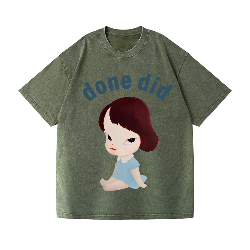 Yoshitomo Nara Vintage Wash Japanese Design T-Shirt