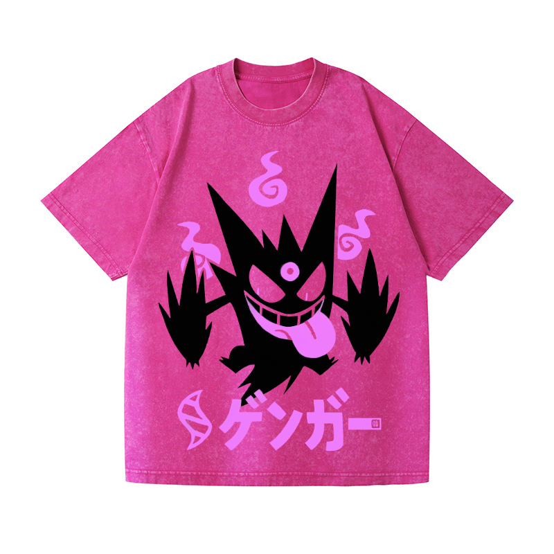 Pokemon Gengar Vintage Wash Japanese Design T-Shirt