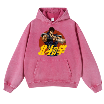 Fist of the North Star Vintage Washed Thick Cotton Hoodie