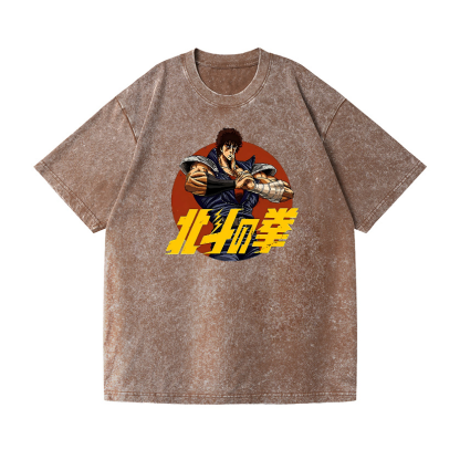 Fist of the North Star Comics Vintage Wash Japanese Design T-Shirt