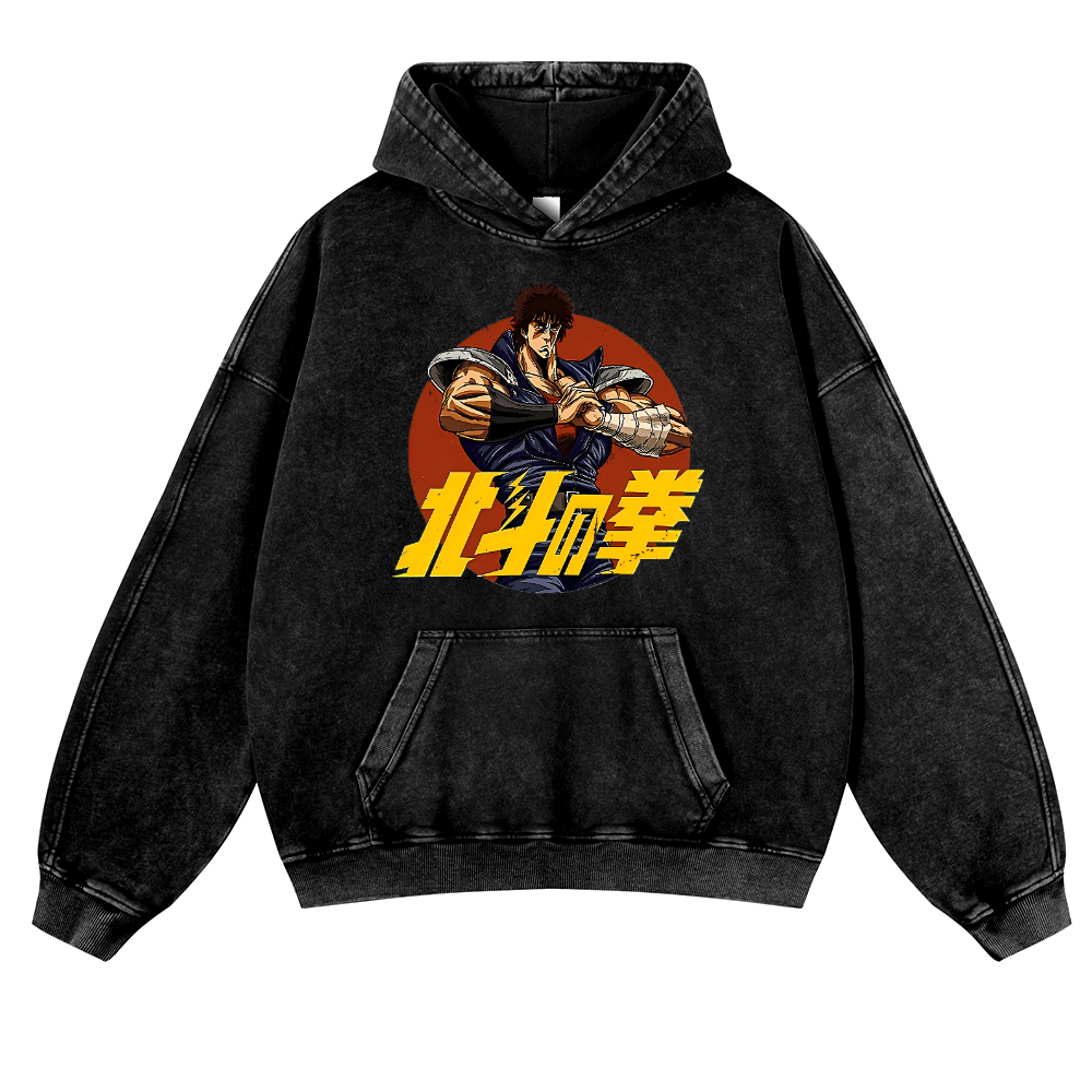 Fist of the North Star Vintage Washed Thick Cotton Hoodie