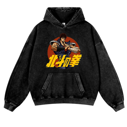 Fist of the North Star Vintage Washed Thick Cotton Hoodie