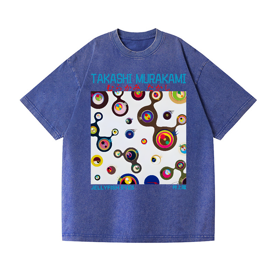 Jellyfish Eyes TM Vintage Wash Japanese Design T-Shirt