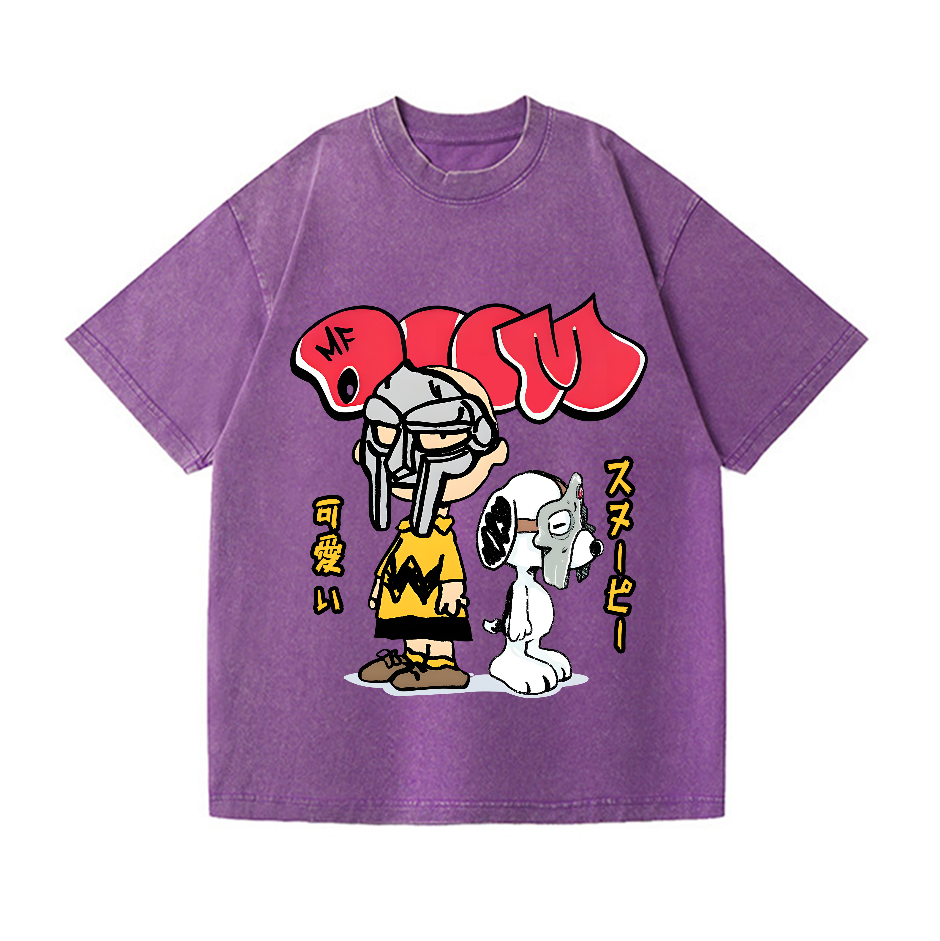 Snoopy MF Doom Vintage Wash Japanese Design T-Shirt