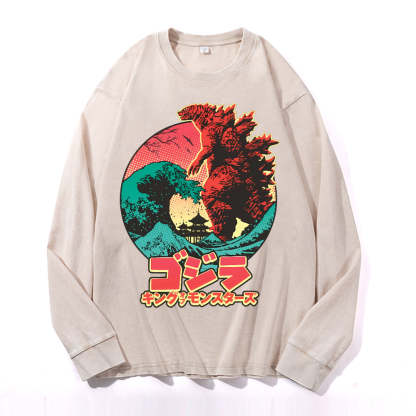 Kaiju Vintage Cotton Wash Crewneck Sweatshirt