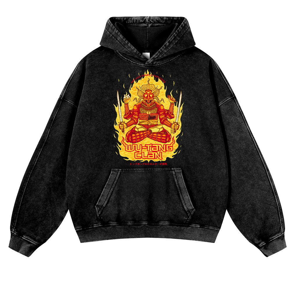 Wu Tang Clan Vintage Washed Thick Cotton Hoodie