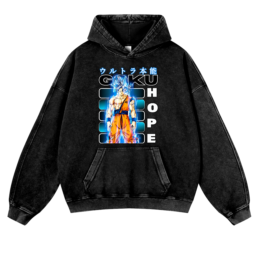 DB Son Goku Vintage Washed Thick Cotton Hoodie