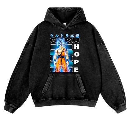 DB Son Goku Vintage Washed Thick Cotton Hoodie