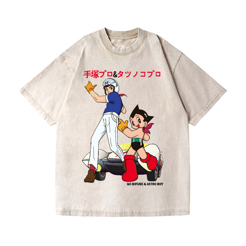 Speed Racer Astro Boy Vintage Wash Japanese Design T-Shirt