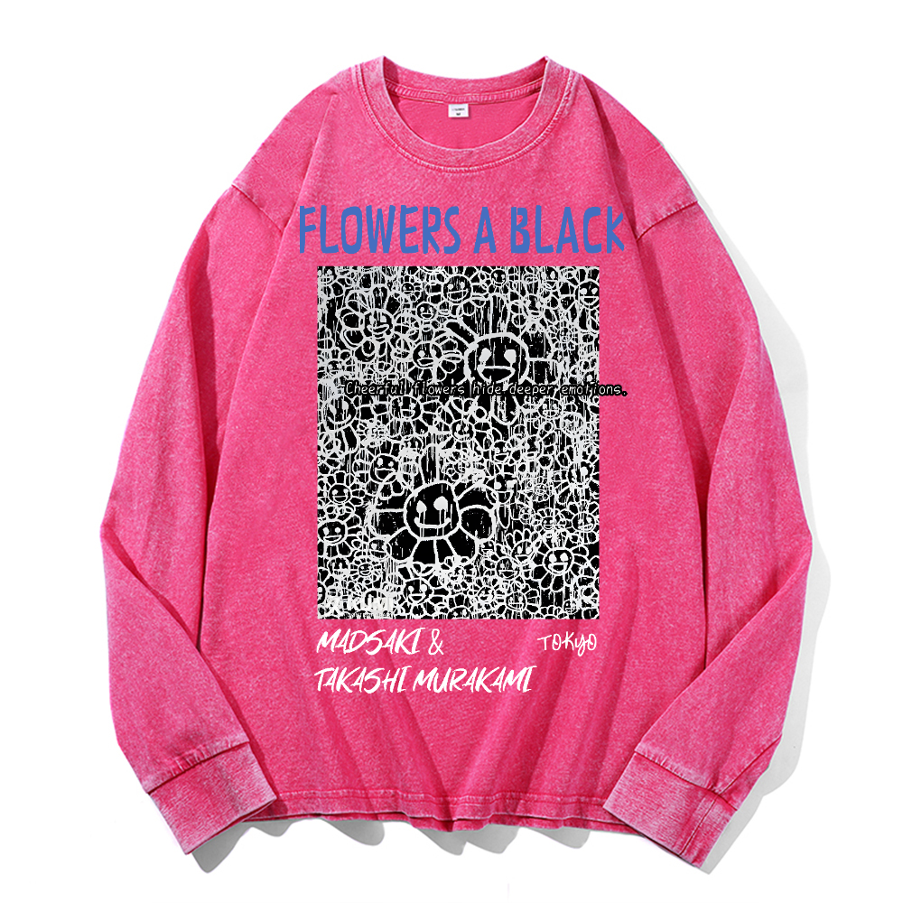 Madsaki Sunflower TM Vintage Cotton Wash Crewneck Sweatshirt