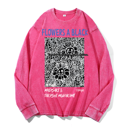 Madsaki Sunflower TM Vintage Cotton Wash Crewneck Sweatshirt