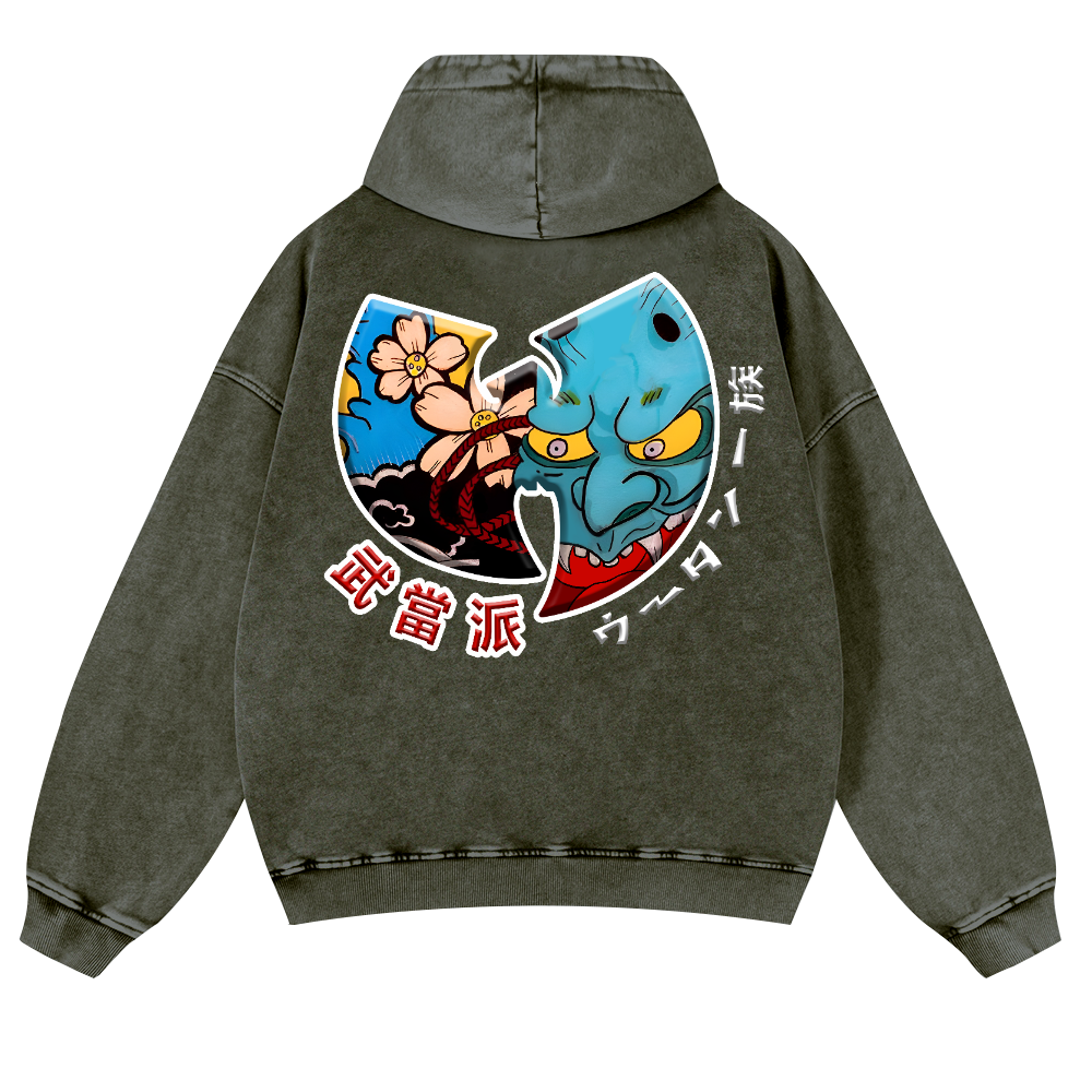 Wu Tang Clan Vintage Washed Cotton Back Art Hoodie