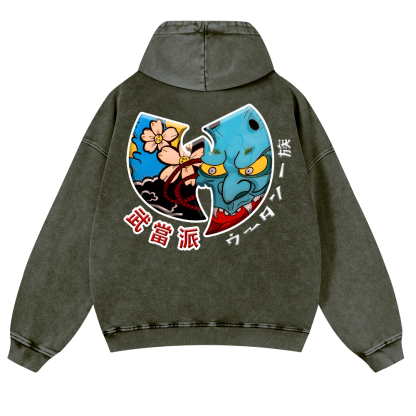 Wu Tang Clan Vintage Washed Cotton Back Art Hoodie