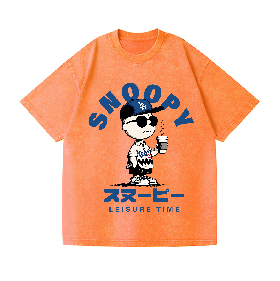 Dodgers Snoopy Vintage Wash Japanese Design T-Shirt