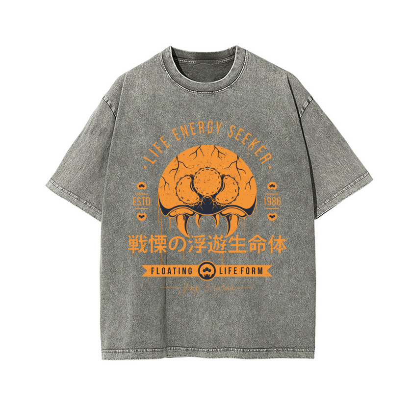 Life Energy Seeker Vintage Wash Japanese Design T-Shirt