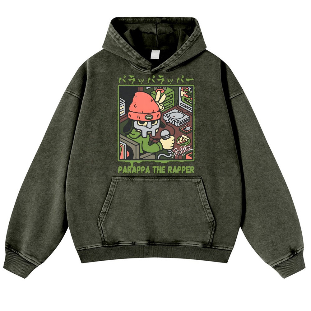 PaRappa the Rapper Vintage Washed Thick Cotton Hoodie