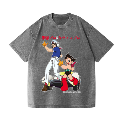 Speed Racer Astro Boy Vintage Wash Japanese Design T-Shirt