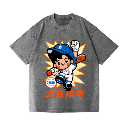 Dodgers Baseball Shohei Vintage Wash Japanese Design T-Shirt