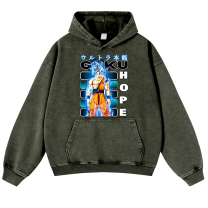 DB Son Goku Vintage Washed Thick Cotton Hoodie