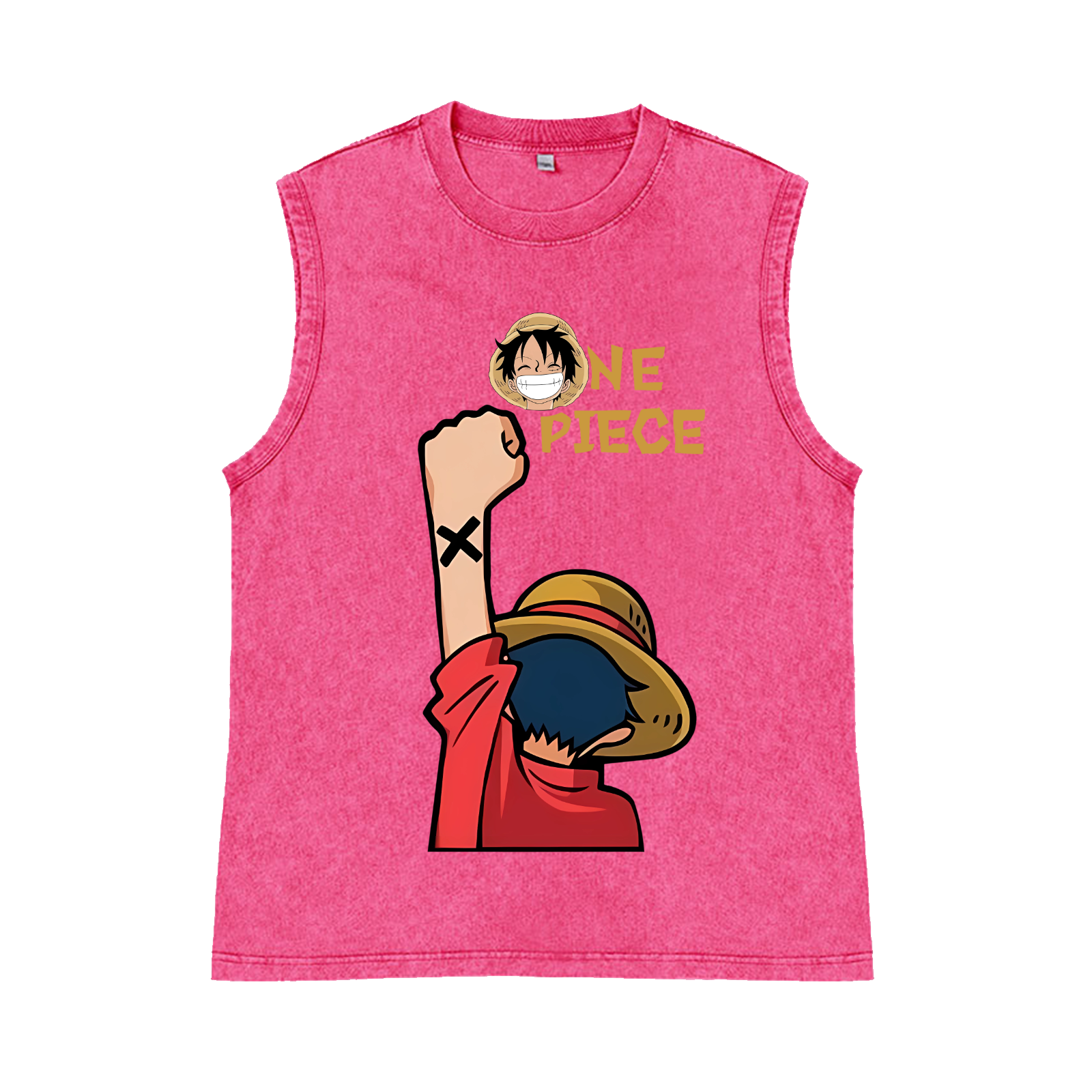 OP Luffy Pure Cotton Wash-Dyed Sleeveless Tank Top