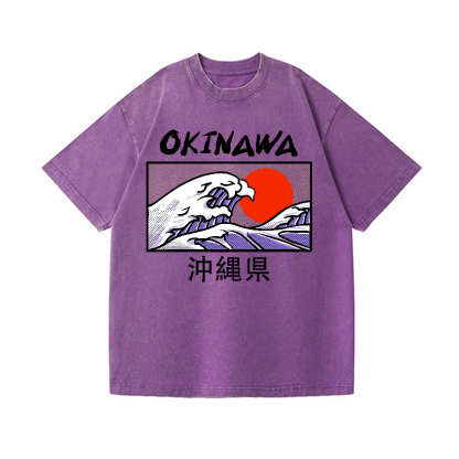 Okinawa Katsushika Hokusai Vintage Wash Japanese Design T-Shirt