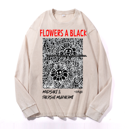Madsaki Sunflower TM Vintage Cotton Wash Crewneck Sweatshirt