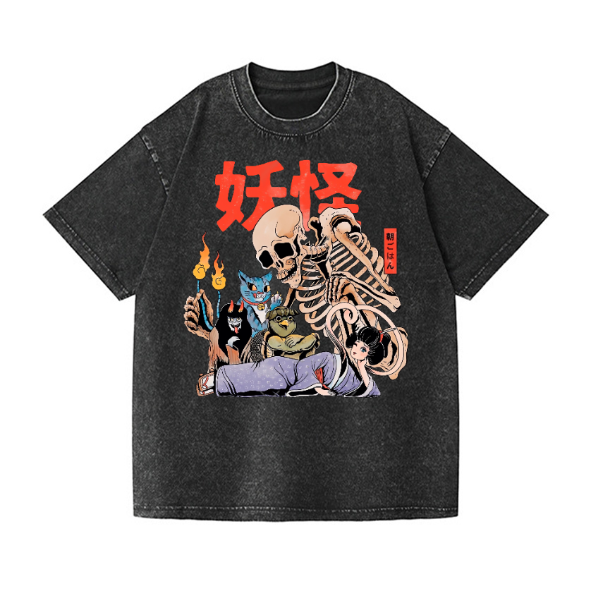 Yokai Japan Vintage Wash Japanese Design T-Shirt