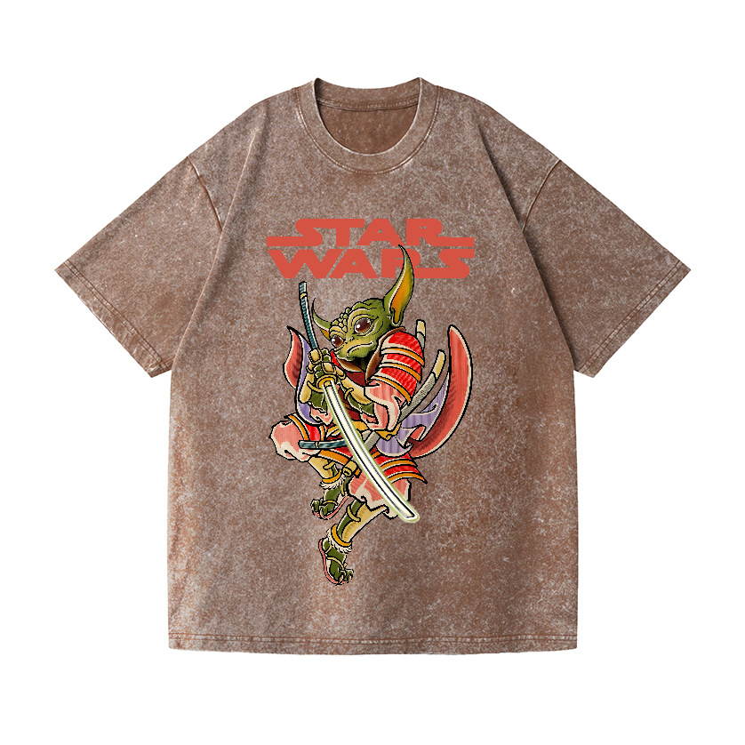 Star Wars Yoda Vintage Wash Japanese Design T-Shirt