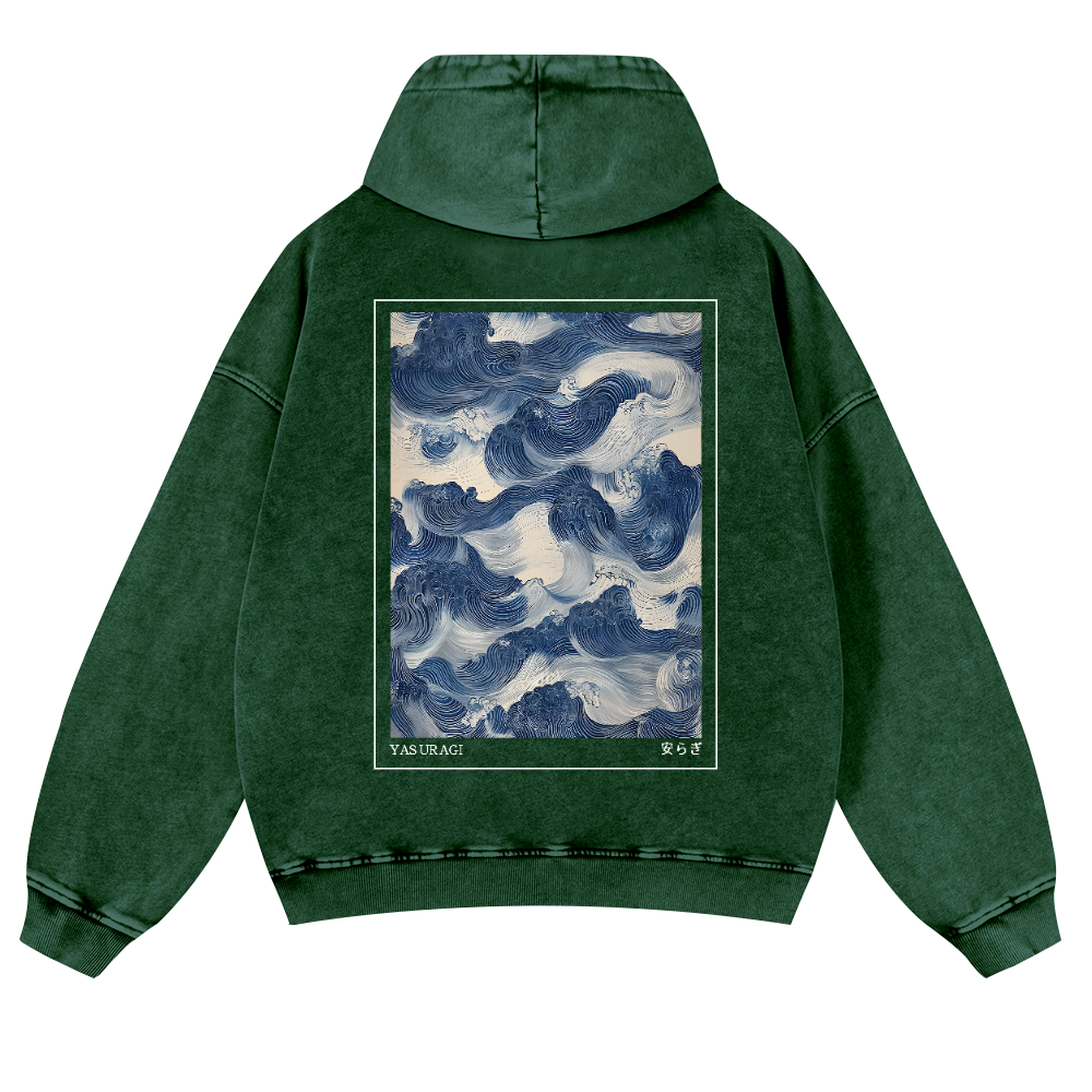 Yasuragi Art Vintage Washed Cotton Back Art Hoodie