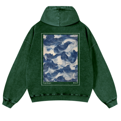Yasuragi Art Vintage Washed Cotton Back Art Hoodie