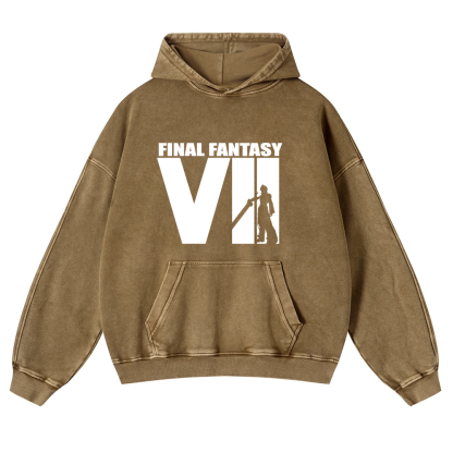 Final Fantasy Vintage Washed Thick Cotton Hoodie