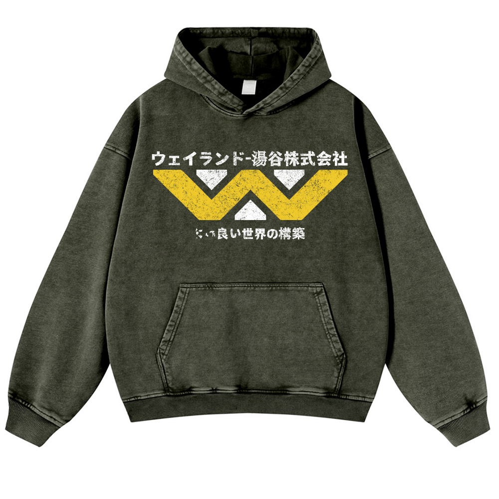 Alien Weyland Yutani Vintage Washed Thick Cotton Hoodie