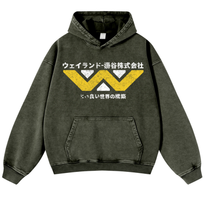 Alien Weyland Yutani Vintage Washed Thick Cotton Hoodie
