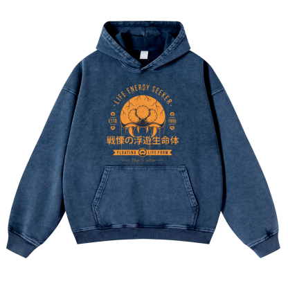 Metroid Vintage Washed Thick Cotton Hoodie