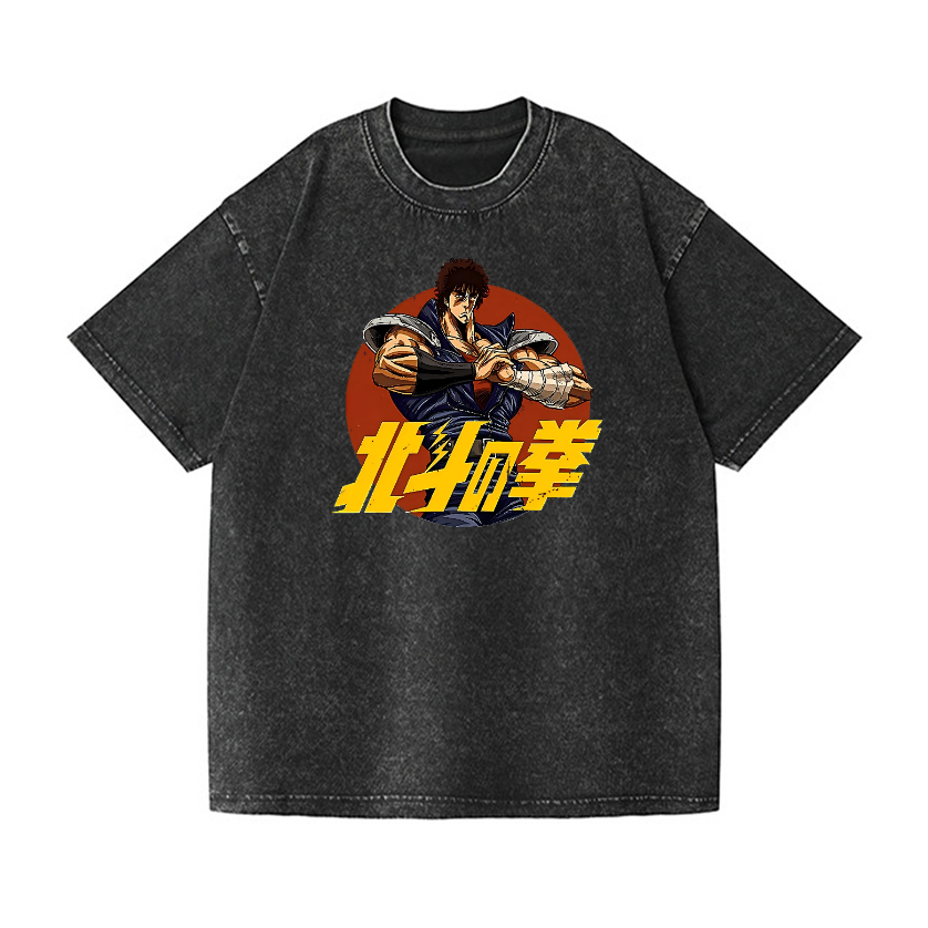 Fist of the North Star Comics Vintage Wash Japanese Design T-Shirt