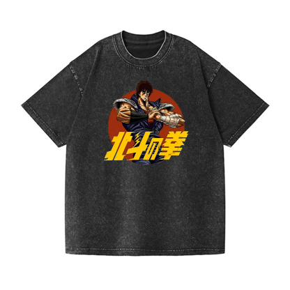 Fist of the North Star Comics Vintage Wash Japanese Design T-Shirt