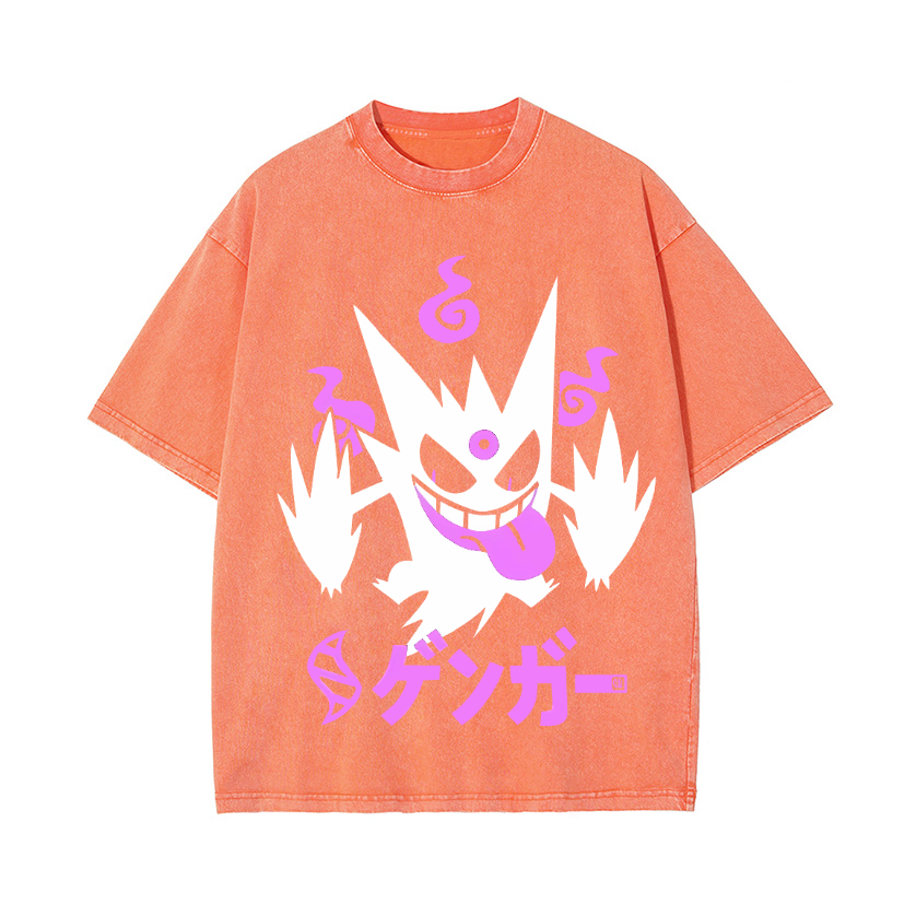 Pokemon Gengar Vintage Wash Japanese Design T-Shirt