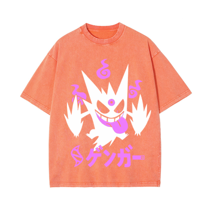 Pokemon Gengar Vintage Wash Japanese Design T-Shirt