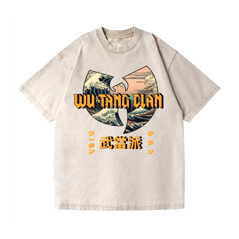 Wu-Tang Clan Ukiyoe Wave Vintage Wash Japanese Design T-Shirt
