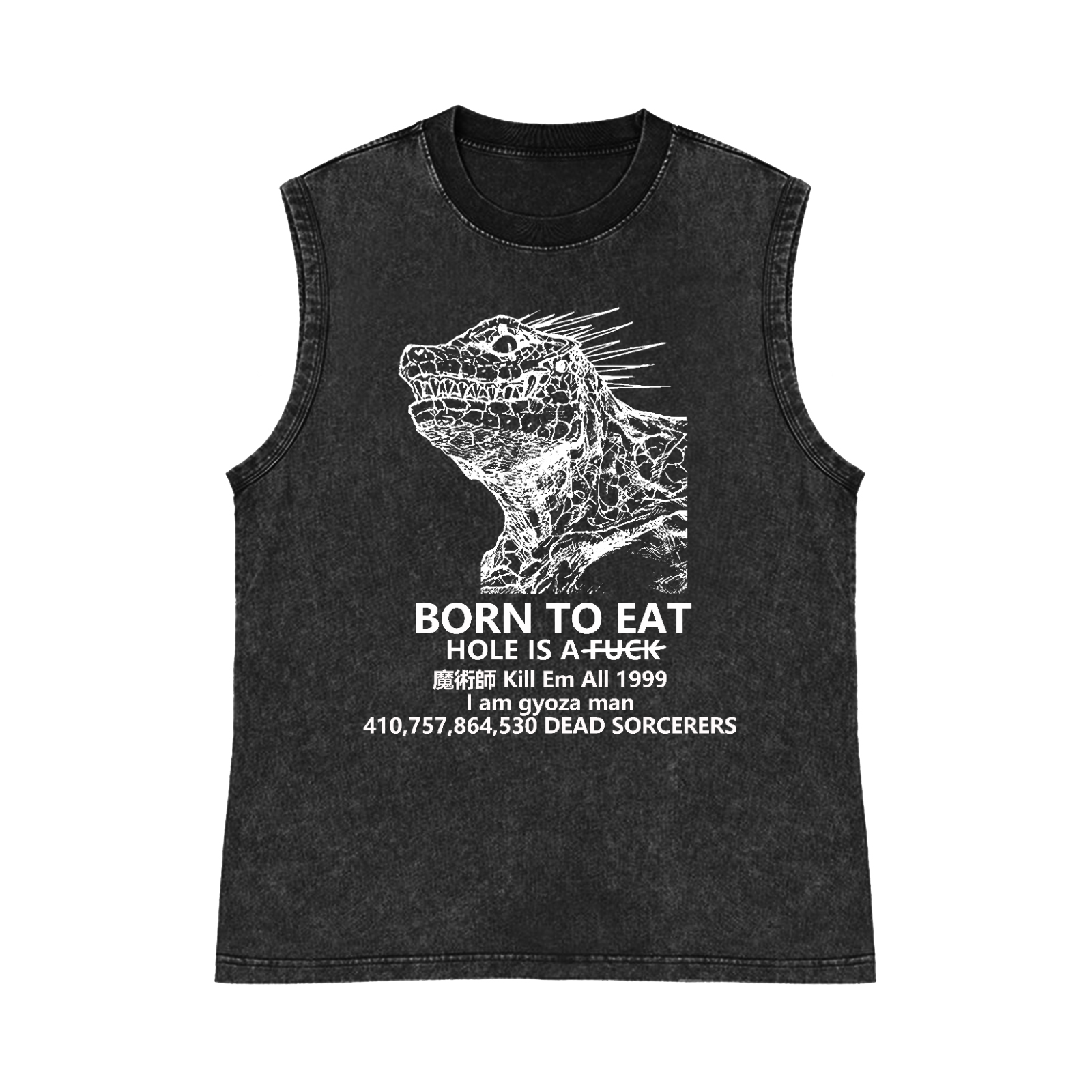 Dorohedoro Kaiju Anime Pure Cotton Wash-Dyed Sleeveless Tank Top
