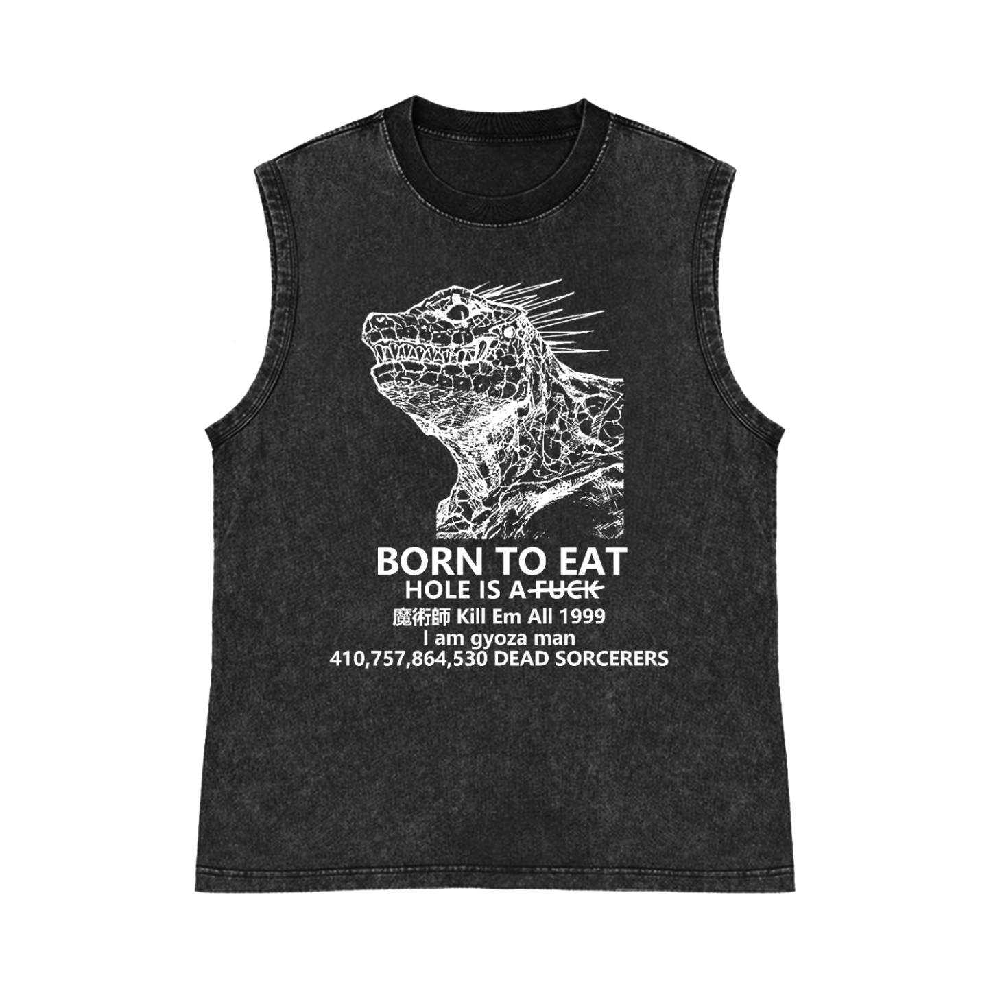 Dorohedoro Kaiju Anime Pure Cotton Wash-Dyed Sleeveless Tank Top